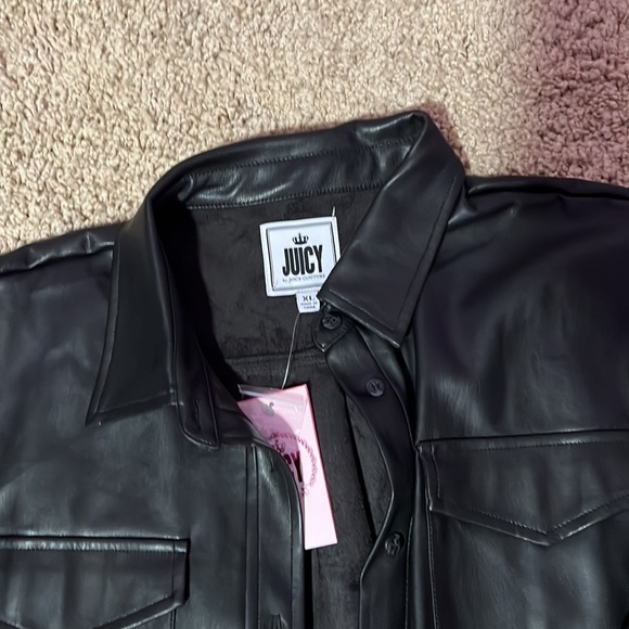 Juicy couture faux leather button up - Picture 2 of 5